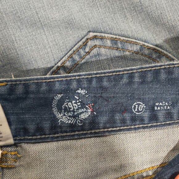 Y2K Vtg GAP Light Wash Denim Low Rise Mini Skirt Skater Punk Size 10 - Picture 7 of 8